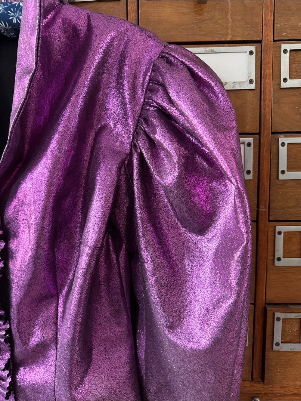 Purple Shiny Metallic Blazer Costume Cosplay Victorian - Picture 2 of 8